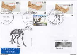 Slovenia 2017:   Fossil, Prehistoric Animal, Cave Leon, Circulated FDC - Vor- U. Frühgeschichte
