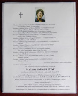 Faire Part Décès / Mme Gisèle Prevot Née à Binche En 1931 , Décédée à Jolimont En 2011 - Overlijden