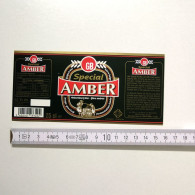 étiquette Bière Neuves Brasserie AMBER GB BRUXELLES - Birra
