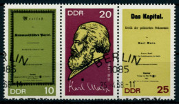 DDR ZUSAMMENDRUCK Nr WZd195 Gestempelt 3ER STR X8D0B62 - Zusammendrucke