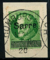 SAARGEBIET LUDWIG Nr 18 Zentrisch Gestempelt Briefstück X7B2312 - Gebraucht