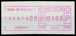 SCHWEIZ SCHALTERFREISTEMPEL Nr SFS1979 ST.GALLE X7E6522 - Automatenzegels