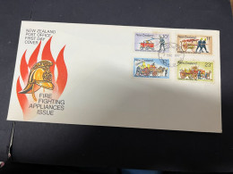 3-5-2024 (14) New Zealand FDC - 1977- Fire Fighing / Trucks - FDC