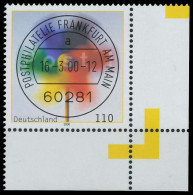 BRD BUND 2000 Nr 2106 Zentrisch Gestempelt ECKE-URE X52BEEE - Used Stamps