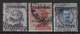 Italia Italy 1923 Estero Costantinopoli Effigie 3val Sa N.79-80,83 US - Bureaux D'Europe & D'Asie