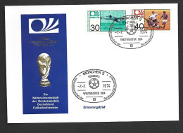 West Germany Soccer World Cup 1974 Champions West Germany Special Cover , SWC Set , Munich Cancel - 1974 – Allemagne Fédérale