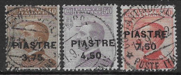 Italia Italy 1922 Estero Costantinopoli Michetti 7 Emissione 3val Sa N.51-53 US - Europese En Aziatische Kantoren