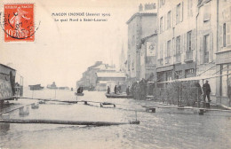 MACON Inondé (janvier 1910) - Le Quai Nord à Saint- Laurent - Macon
