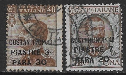Italia Italy 1922 Estero Costantinopoli Effigie 2val Sa N.44-45 US - European And Asian Offices
