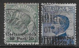 Italia Italy 1909 Estero Costantinopoli Effigie 2val Sa N.20,23 US - Bureaux D'Europe & D'Asie
