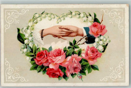 52286941 - Maigloeckchen Rosen Maennerhand Frauenhand Ornamente - Autres & Non Classés