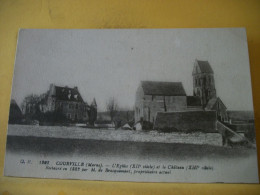 B15 4702 CPA - 51 COURVILLE - L'EGLISE (XIIe SIECLE) ET LE CHATEAU (XIIIe SIECLE) RESTAURE EN 1882 PAR M. DE BRACQUEMENT - Autres & Non Classés