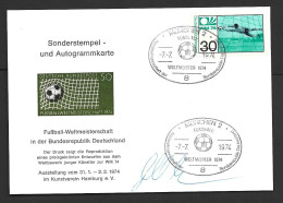 West Germany Soccer World Cup 1974 Champions West Germany Special Card, Signed By Striker Gerd Muller - 1974 – West-Duitsland