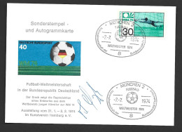 West Germany Soccer World Cup 1974 Champions West Germany Special Card, Signed By Player Berti Vogts - 1974 – West-Duitsland