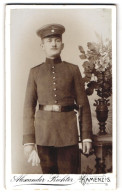 Fotografie Alexander Richter, Kamenz I. S., Portrait Soldat In Uniform Mit Bajonett Und Portepee  - Personnes Anonymes