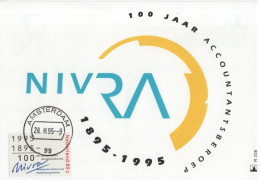 Nederland Netherlands Holland 1995 Maximum Card, 100-jarig Bestaan Van Het NIVRA, Canceled In Amsterdam - Maximum Cards