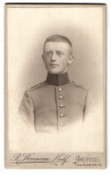 Fotografie R. Herrmann Nachf., Leipzig, Tauchaerstr. 6, Portrait Einjährig-Freiwilliger In Uniform Rgt. 107  - Anonymous Persons