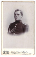 Fotografie Atelier Carl Beste, Minden I. W., Bäclerstr., Portrait Soldat In Uniform Rgt. 15 Mit Schützenschnur  - Personnes Anonymes