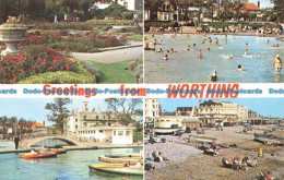 R674049 Greetings From Worthing. Roberts And Wrate. Plastichrome. Multi View - Monde