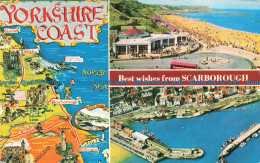 R674061 Best Wishes From Scarborough. Yorkshire Coast. The Harbour From The Air. - Monde