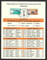 West Germany 1974 Soccer World Cup Set Of 2 FU On Special Cup Results Card , Munich 7/7/74 Cds - 1974 – West-Duitsland