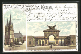 Lithographie Kassel, Martinskirche, Auetor  - Kassel