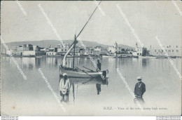 Cf545 Cartolina Suez View Of The Town During High Waters Egypt Egitto - Autres & Non Classés