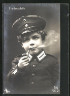 AK Kleiner Soldat Raucht Friedenspfeife, Kinder Kriegspropaganda  - Guerre 1914-18