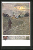 AK Deutscher Schulverein Nr. 1075: Spaziergang Bei Vollmond  - War 1914-18