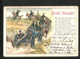 Lithographie Soldaten Der Artillerie Auf Dem Vormarsch  - Guerre 1914-18