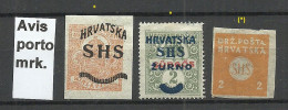 KROATIA Kroatien, Avisporto Portomarken, 3 Pcs, Unused - Kroatien