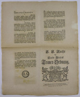 Trauerverordnung E. E. Raths Der Stadt Rostock Von 1749  - Non Classificati