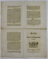 Verordnung Rostock, Rolle Des Amts Der Schiffszimmerleute Von 1795, Aufgesetzt V. Protonotar Johan C. T. Stever  - Non Classés