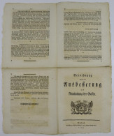 Verordnung Rostock, Verordnung Wegen Ausbesserung Und Reinhaltung Der Gassen Von 1779  - Non Classés