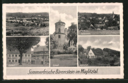 AK Bärenstein /Müglitztal, Gasthof Stadt Bärenstein, Bahnhof  - Bärenstein