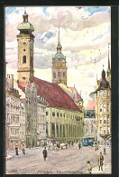 Künstler-AK Richard Wagner: München, Tal Mit Heil. Geistkirche  - Wagner, Richard