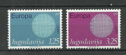 JUGOSLAVIJA 1970 S/S Michel 1379 - 1380 MNH Europa CEPT - 1970