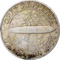 Allemagne, République De Weimar, 3 Mark, Graf Zeppelin, 1930, Muldenhütten - 3 Marcos & 3 Reichsmark