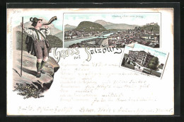 Lithographie Salzburg, Hotel De L`Europe, Ausblick Vom Elektrischen Aufzug  - Sonstige & Ohne Zuordnung