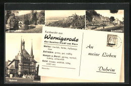 AK Wernigerode, Storchmühle, Rathaus, Karte Für Schreibfaule  - Altri & Non Classificati