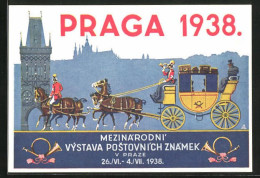 AK Praga, Mezina`rodni, Vystava Postovni`ch Znamek 1938, Ausstellung  - Timbres (représentations)
