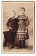 Fotografie F. Hejda, Wien, Ottakringerstr. 18, Portrait Bildschönes Kinderpaar In Hübscher Kleidung  - Anonymous Persons