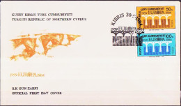 Chypre Turque - Cyprus - Zypern FDC 1984 Y&T N°127 à 128 - Michel N°142 à 143 - EUROPA - Briefe U. Dokumente