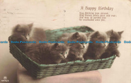 R675320 A Happy Birthday. Kittens In The Basket. Carton Publishing. Rotophot. 19 - Monde