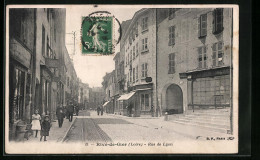 CPA Rive-de-Gier, Rue De Lyon, Vue De La Rue  - Rive De Gier
