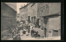 CPA Belmont, Rue De L`Église, Vue De La Rue  - Autres & Non Classés