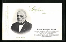 AK Daniel Francois Auber, Französischer Komponist, Kaiserlicher Hofkapellmeister 1782-1871  - Artistes