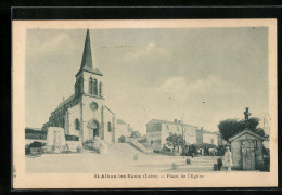 CPA St-Alban-les-Eaux, Place De L'Eglise  - Other & Unclassified