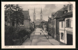 AK Lahr I. B., Schillerstrasse Mit Kirche Im Hintergrund  - Lahr