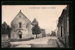 CPA La Celle, L`Eglise Et Rue Principale  - Other & Unclassified